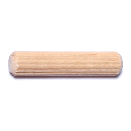 Midwest Fastener 5/16" x 1-1/2" Birch Wood Fluted Dowel Pins 100PK 08898